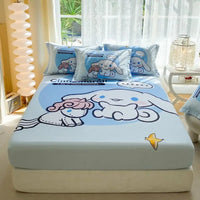 Hello Kitty Fitted Sheet Bed Cover Nonslip Mattress Cover Soft Bedding Brushed Protector B