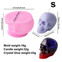 White and Pink Skull Candle Molds DIY Epoxy Skull Resin Mold Art Craft for Holiday Decoration DIY Halloween Skeleton Skull Mold Pink Skull S