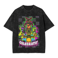 Men Y2K Basic Cotton T-Shirts Summer Bonnie Funny FNAF At Freddys Round Neck Fashion Tee Shirt Custom DIY Oversize Tops 12