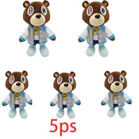 Kawaii Kanye Dropout Bear Teddy Bear Plush Toys Kanye West Graduation Soft Stuffed Home Room Decor Birthday Gift 5pcs