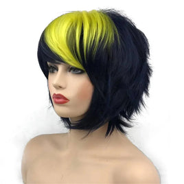 StrongBeauty Halloween Wig Blue Assassination Classroom Akabane Karma Cosplay Wigs Red Synthetic Hair color2511-1B-2104 6inches