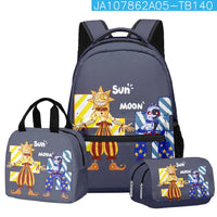 Trendy Popular Novelty sundrop FNAF 3D Printed 3pcs/Set student School Bags Travel Notebook Backpack Lunch bag Pencil Case Lusy Store