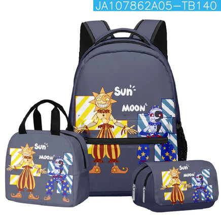 Trendy Popular Novelty sundrop FNAF 3D Printed 3pcs/Set student School Bags Travel Notebook Backpack Lunch bag Pencil Case Lusy Store