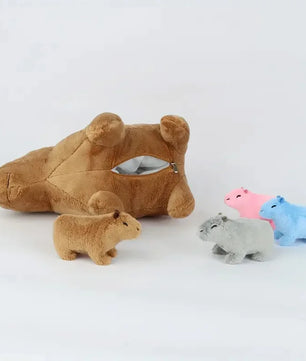 Lusy Store LLC Capybara Mother-child Water Guinea Pig Five-piece Soft Animal Doll Christmas Halloween Holiday Gifts Plush