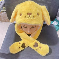 Kawaii Sanrio Ear Moving Hat: Cinnamoroll, My Melody & Kuromi Soft Plush Jumping Up Cap Pompom