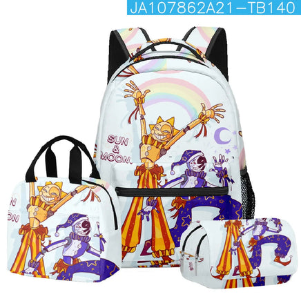 Trendy Popular Novelty sundrop FNAF 3D Printed 3pcs/Set student School Bags Travel Notebook Backpack Lunch bag Pencil Case Lusy Store