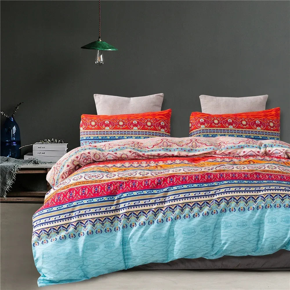 Bohemian Style Bedding set Mandala Floral Printed Duvet Cover Pillowcase Germany Single Double Queen Super King Size 3pcs Sets Lusy Store