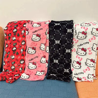 Hello Kitty Pajama Pants Fleece Double Elastic Fabric Soft Trousers Women Trousers Cartoon Birthday Gift