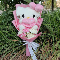 Animation Derivatives Hello Kitty Anime Bouquet With Rose Cartoon KT Cat Valentine Mother's Day Christmas Graduation Gift