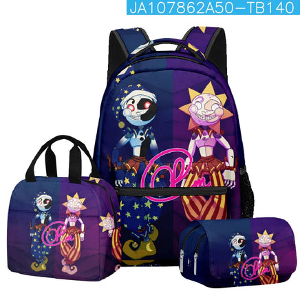 Trendy Popular Novelty sundrop FNAF 3D Printed 3pcs/Set student School Bags Travel Notebook Backpack Lunch bag Pencil Case Lusy Store