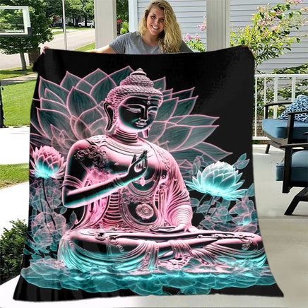 Buddha Sakyamuni Buddhism Faith Religion Soft Plush Blanket, Flannel Blanket Throw Blanket for Living Room Bedroom Bed Sofa Pray