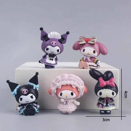 5pcs Cinnamoroll Anime Action Figures (4cm) - Kawaii Tabletop Model Gifts D