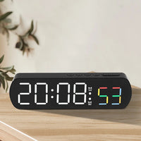 Voice Control Digital Alarm Clock Date Temperature Display Countdown Up Timer Night Mode Table Clock 12/24H Electronic LED Clock Lusy Store