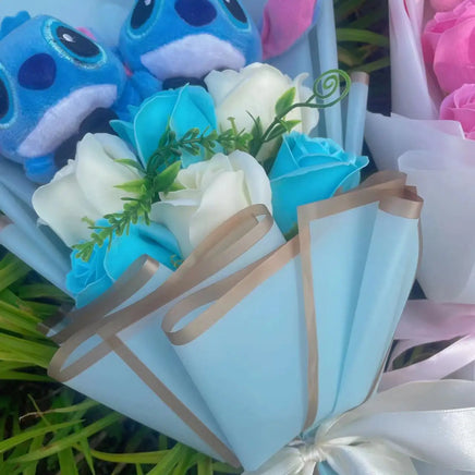 Lusy Store LLC Hello Kitty Stitch Halloween Jack Plush Dolls Flower Bouquets Gifts Bouquet