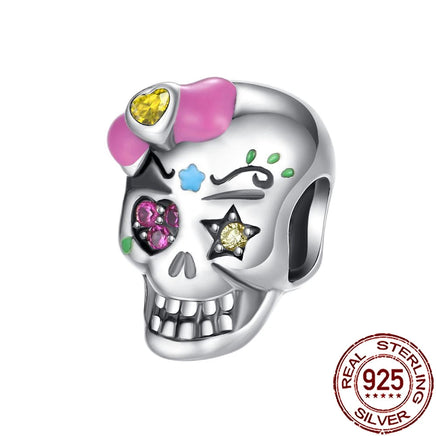 Gothic 2025 Charms 925 Sterling Silver Halloween Nightmare Skull Skeleton Beads Fit Snake Chain Bracelet Necklace DIY Jewelry OMT275