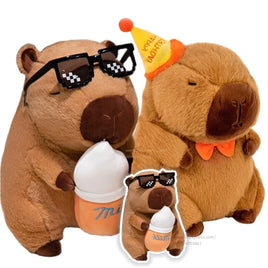 Lusy Store LLC Capybara Plush Stuffed Swag Hug Milk Bottle Plush Cute Unique Birthday Gift for Boy Girl Plush