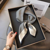 27.56" Paisley Print Small Square Scarf Simulated Silk Thin Neck Scarf Mature Style Sunscreen Headscarf For Women Lusy Store