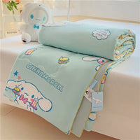 Sanrio Hello Kitty Cartoon Cinnamoroll Kuromi Summer Quilt Washable Air Conditioner Machine Washable Soft Comfortable Blanket Lusy Store