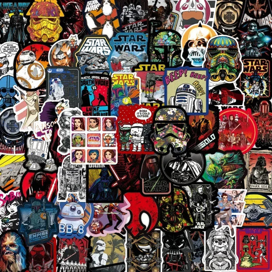 Lusy Store 100Pc Star Wars Stickers Laptop Motorcycle Phone Car Suitcase Decals DIY Waterproof Sticker for Children Toy 