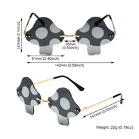 Mushroom Shape Sunglasses Irregular Rimless Sun Glasses Retro Trendy Fun Sunglasses for Women Men Halloween Decorations Party Fa