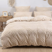 Tufted Duvet cover，3pcs 100% Microfiber Bedding Cover Sets  All-Seasons Soft Comforter Cover Skin-Friendly Lusy Store