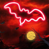 Halloween Bat Spirit LED Neon Wall Decor for Party Gift - Terrifying Atmosphere - USB or Battery Powered Bat Red 0-5W