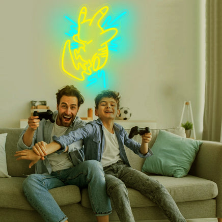 Lusy Store LLC Pikachu Neon Sign for Gaming Room LED Neon Light Sign Perfect for Bedroom Gifts Neon Sign