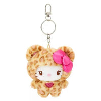 Sanrio Hello Kitty Leopard Print Bear Series Pendant Keychain Cute Cartoon Plush Doll Kitty Cat Pendant Keychain Bag Accessorie 2