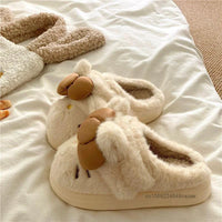 Hello Kitty Unique Design Soft Cute Home Slippers Women Winter Thick Bottom Anti Slip Plush Slippers Trend New Warm Cotton Shoes Lusy Store