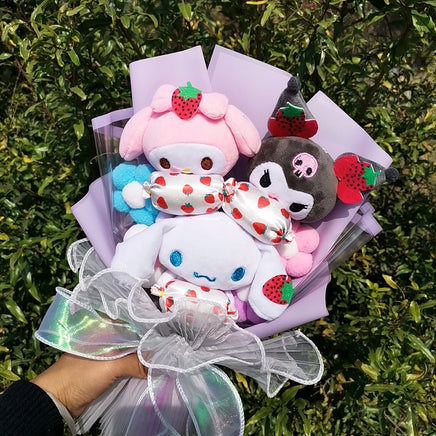 Lusy Store LLC Kuromi Plush Bouquet My Melody Cinnamoroll Holiday Gift Bouquet