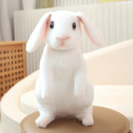 Fluffy Easter Bunny Plush Toy | Long Ear Rabbit Pillow | 9.4-11.8 in | Lusy Store White-2