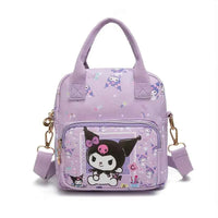 Cute Sanrio Hello Kitty Leather Women's Messenger Bag Cartoon Kuromi Melody Cinnamoroll Versatile Student Shoulder Crossbody Kuromi