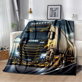 3D S-Scania Top Class Truck Cartoon Soft Blankets,Throw Blanket Comfortable Blanket for Picnic Beds Sofa Home Bedroom Lusy Store