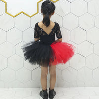 Black Red Clown Tutu Skirt Outfit for Girls Carnival Halloween Costumes for Kids Birthday Party Tutus Fluffly Princess Ball Gown