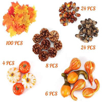 Artificial Pumpkins Set Harvest Decoration Velvet Foam Pumpkin Prop Ornaments for Fall Garland Autumn Thanksgiving Halloween