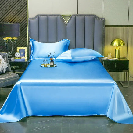 High End Satin Sheets, Soft And Comfortable Solid Color Sheets, Luxurious Single And Twin Bed Sheets tian kong lan