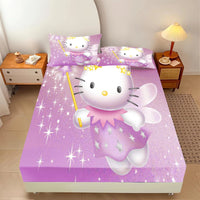 Hello Kitty Fitted Sheet Suitable For Children And Adults Home Decor 1
