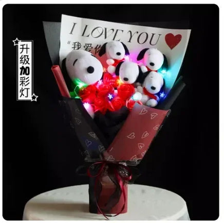 Snoopy Plush Bouquet Cute Doll Flower Puppy Graduation Gift N