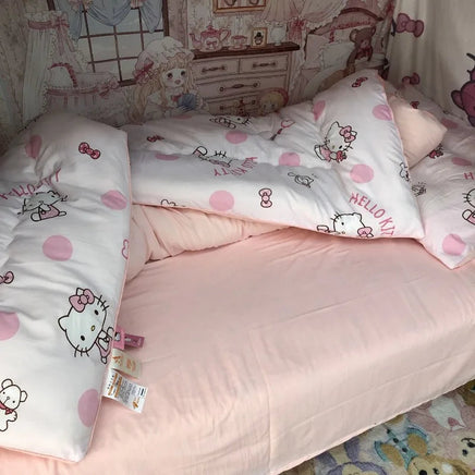 Sanrio Kawaii Hello Kitty Kuromi My melody Pochacco Cinnamoroll Cute Anime Quilt Kawaii Student Dormitory Quilt Set Holiday Gift Lusy Store