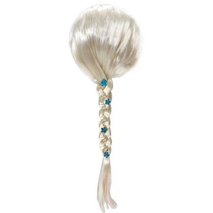 Girl Princess Elsa Anna Wig Kid Halloween Party Carnival Disguised Belle Wednesday Mermaid Rapunzel Aurora Snow White Ariel Hair Elsa