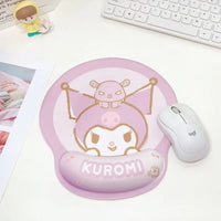 Kawaii Sanrio Mouse Pad With Wrist Rest Non-slip Rubber Computer Pad Anime Kuromi Cinnamoroll My Melody Cute Cartoon Girl Gifts A