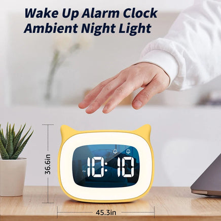 Cat Shape Alarm Clock LED Voice Control Desktop Clock Night Light USB Dual Music Digital Alarm Clock Home Table Decoration