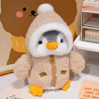 Cute Penguin Stuffed Animal – Soft Plush Toy with Clothes – 10in – Lusy Store Brown 10"