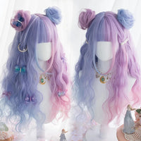 OLACARE Synthetic Super Long Curly Lolita Wig With Bangs 120cm Blonde White Pink Cute Fake Hair Women Halloween Cosplay Wigs #5