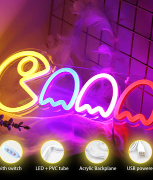 Ghost Neon Signs LED Sign Gamer Room Decor USB/Switch Ghost Neon Light for Gaming Gift