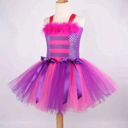 Cheshiree Cat Tutu Dress for Girls Halloween Costumes for Kids Animal Dresses with Headband Princess Girl Birthday Party Outfits