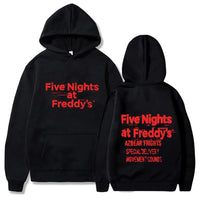 Five Night Hoodies Streetwear FNAF Hooded Sweatshirts Fleece Long Sleeve Y2K Pullover Men Women High Street Harajuku Hoodie Black1