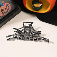 1Pcs Halloween Black Spider Hair Claw Clips with Pearl Charm Design,Metal Gothic Punk Hair Clips Strong Hold Hair Accessories Style I