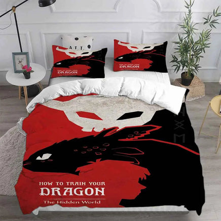 How to Train Your Dragon Bedding Sets Comforter Quilt Bed Cover Duvet Cover Pillow Case 2-3 Pieces Sets Bedroom Decoration Lusy Store