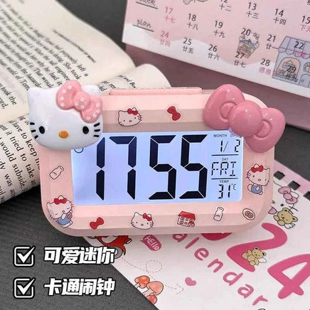 Hello Kitty Luminous Alarm Clock - Cute Sanrio Desk Decoration